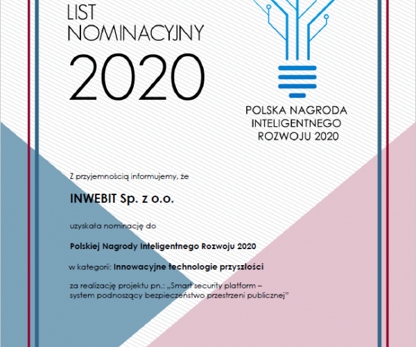 Nomination for the Polish Intelligent Development Award 2020